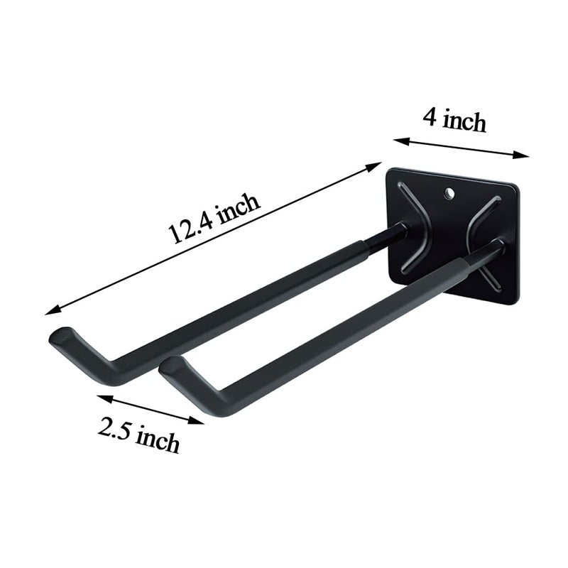Ultrawall Garage Storage Hooks, Heavy Duty Steel Tool Organizer, 12.4 Inch Wall Mount Hangers Racks for Car Tires, Ladders, Chairs, Ropes and Garden Tools, 2 Pack - Image 2